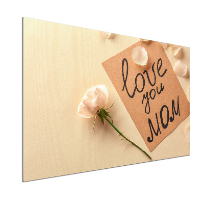 Rivestimento parete cucina con motivo a tema Festa della mamma