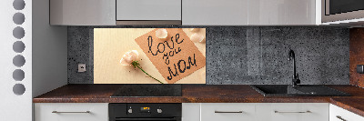 Rivestimento parete cucina con motivo a tema Festa della mamma