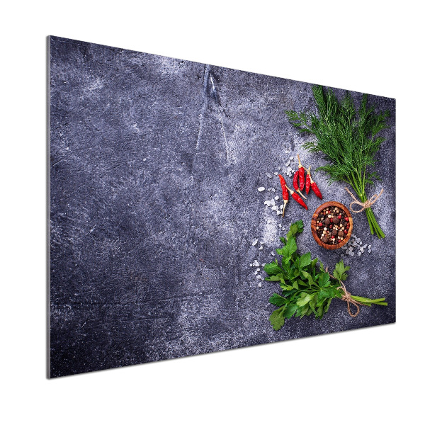 Pannello retrocucina con motivo di erbe aromatiche e spezie