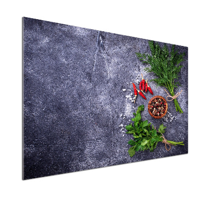 Pannello retrocucina con motivo di erbe aromatiche e spezie