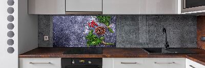 Pannello retrocucina con motivo di erbe aromatiche e spezie