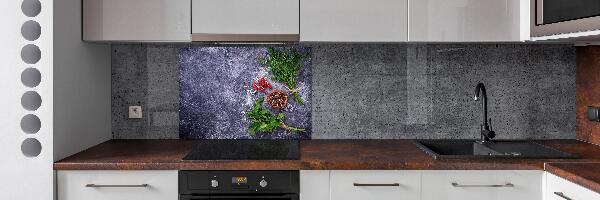 Pannello retrocucina con motivo di erbe aromatiche e spezie