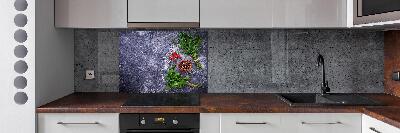 Pannello retrocucina con motivo di erbe aromatiche e spezie