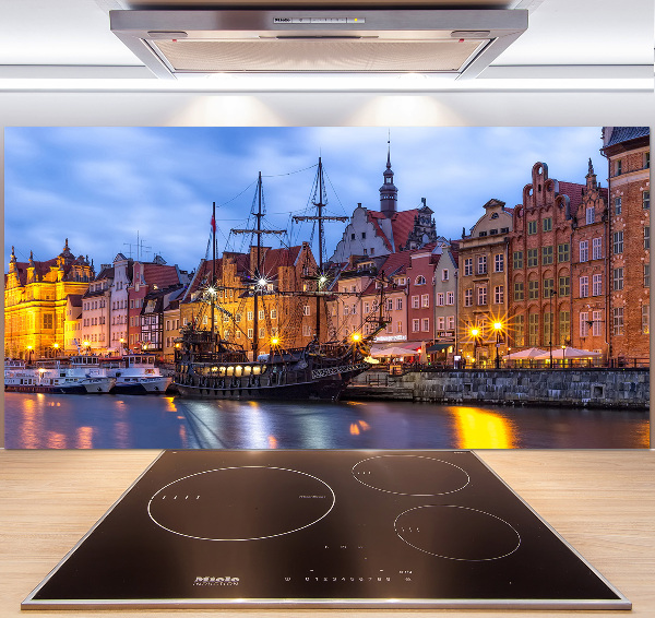 Rivestimento parete cucina con motivo ispirato a Danzica, Polonia