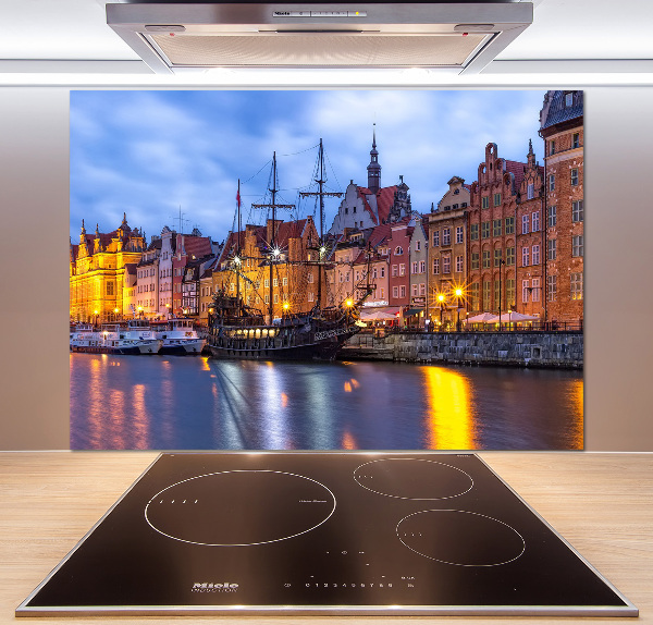 Rivestimento parete cucina con motivo ispirato a Danzica, Polonia