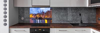 Rivestimento parete cucina con motivo ispirato a Danzica, Polonia