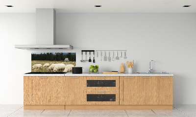 Pannello paraschizzi cucina con motivo di pecore al pascolo