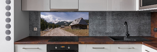 Pannello retrocucina con stampa raffigurante un cottage di montagna