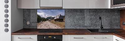 Pannello retrocucina con stampa raffigurante un cottage di montagna