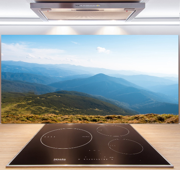 Rivestimento parete cucina con motivo del Parco nazionale dei Tatra