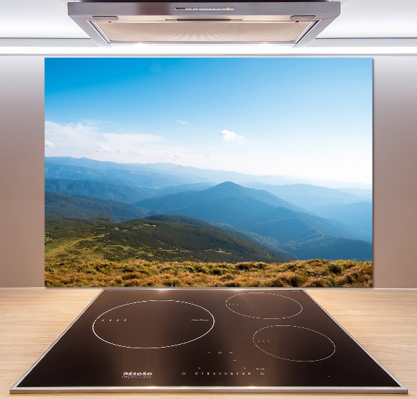 Rivestimento parete cucina con motivo del Parco nazionale dei Tatra