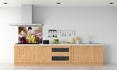 Pannello paraschizzi cucina con stampa raffigurante una donna seminuda