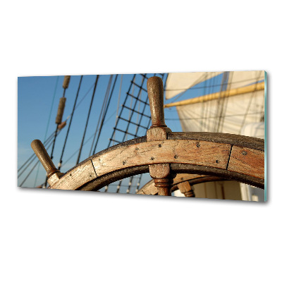 Pannello paraschizzi cucina con stampa raffigurante il timone di uno yacht