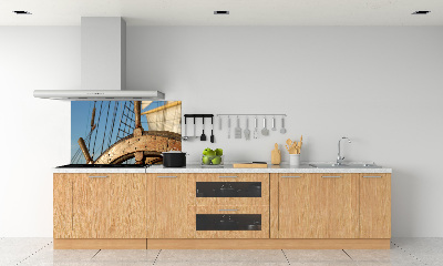 Pannello paraschizzi cucina con stampa raffigurante il timone di uno yacht