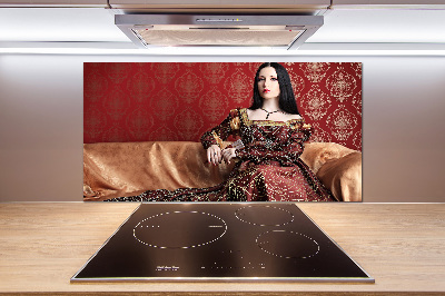 Pannello paraschizzi cucina con motivo in stile medioevale