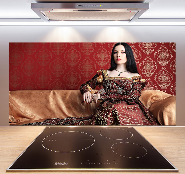 Pannello paraschizzi cucina con motivo in stile medioevale