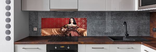 Pannello paraschizzi cucina con motivo in stile medioevale