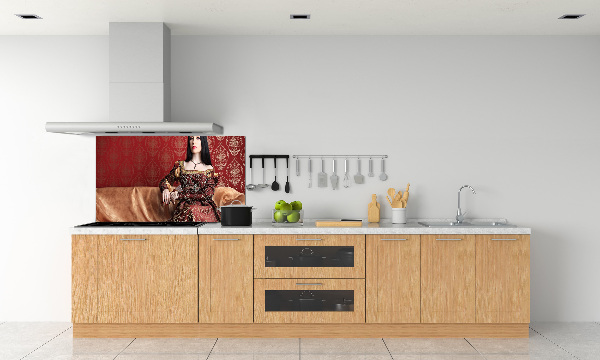 Pannello paraschizzi cucina con motivo in stile medioevale