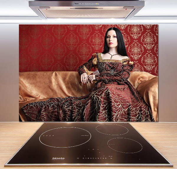 Pannello paraschizzi cucina con motivo in stile medioevale