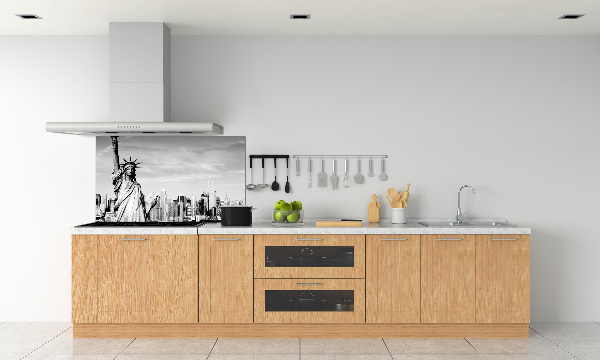 Rivestimento parete cucina con motivo della Statua della Libertà
