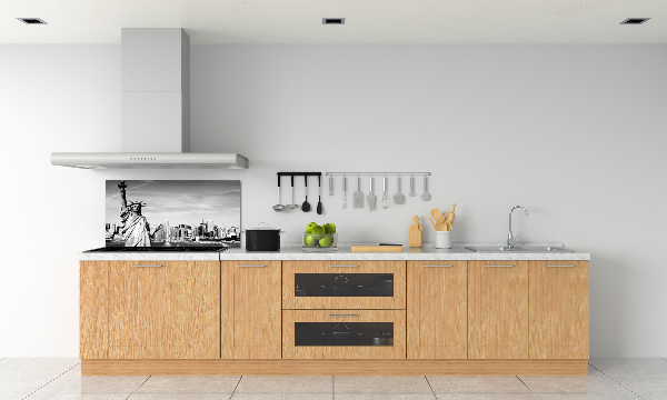Rivestimento parete cucina con motivo della Statua della Libertà