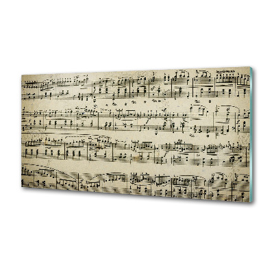 Pannello retrocucina con decorazione a motivo di note sul pentagramma