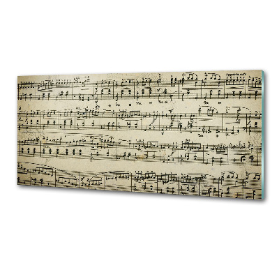 Pannello retrocucina con decorazione a motivo di note sul pentagramma