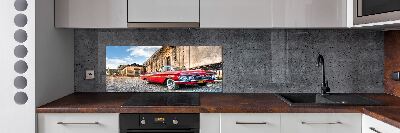 Rivestimento parete cucina con motivo Chevrolet rosso