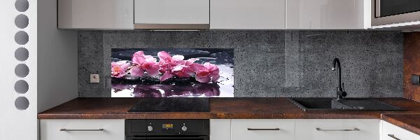 Pannello paraschizzi cucina con motivo di orchidea rosa