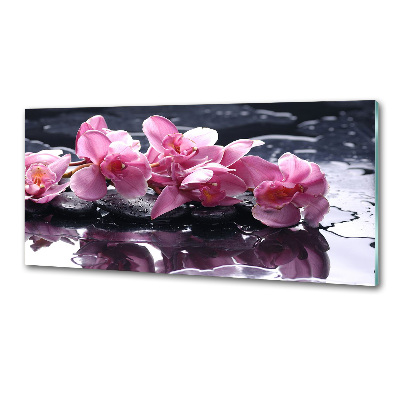 Pannello paraschizzi cucina con motivo di orchidea rosa