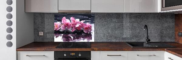 Pannello paraschizzi cucina con motivo di orchidea rosa