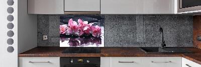 Pannello paraschizzi cucina con motivo di orchidea rosa