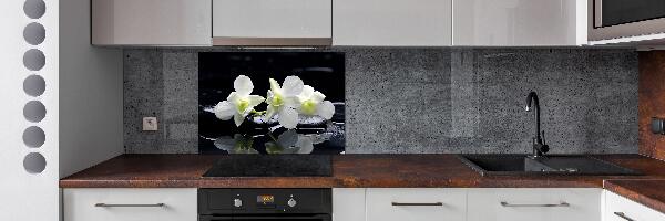 Rivestimento parete cucina con motivo orchidea