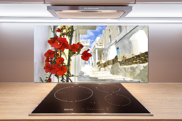 Pannello paraschizzi cucina con motivo isola di Mykonos, Grecia