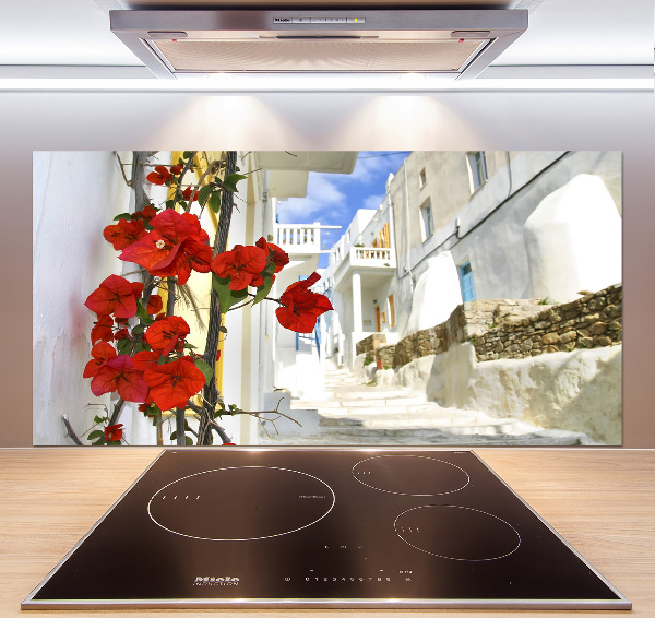 Pannello paraschizzi cucina con motivo isola di Mykonos, Grecia