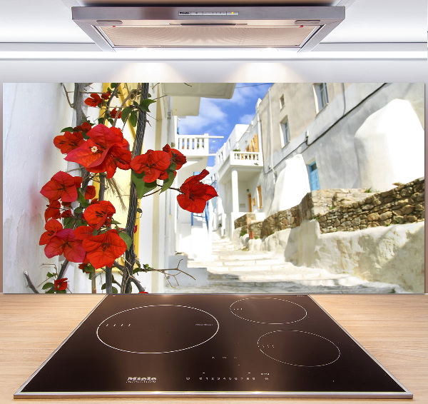 Pannello paraschizzi cucina con motivo isola di Mykonos, Grecia