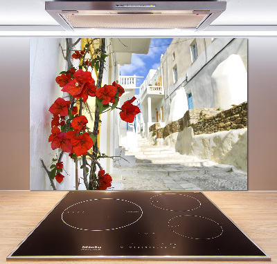 Pannello paraschizzi cucina con motivo isola di Mykonos, Grecia