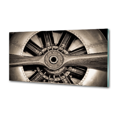 Pannello retrocucina con stampa a motivo di motore aeronautico