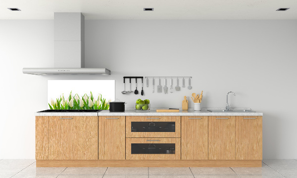 Pannello retrocucina con motivo di tulipani bianchi