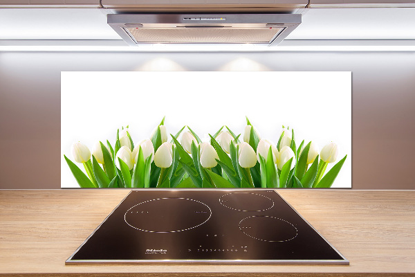 Pannello retrocucina con motivo di tulipani bianchi