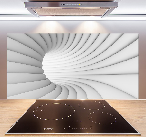 Rivestimento parete cucina con decorazione a tunnel astratto