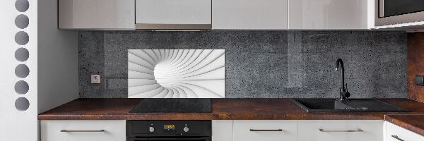 Rivestimento parete cucina con decorazione a tunnel astratto