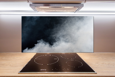 Pannello paraschizzi cucina in vetro color fumo bianco