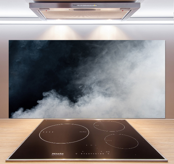 Pannello paraschizzi cucina in vetro color fumo bianco