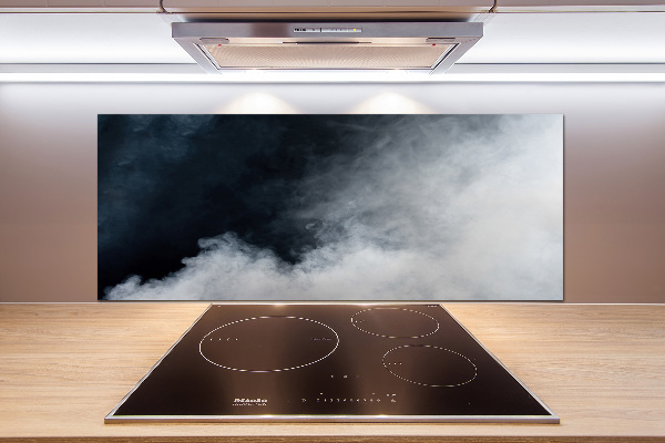 Pannello paraschizzi cucina in vetro color fumo bianco