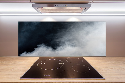 Pannello paraschizzi cucina in vetro color fumo bianco