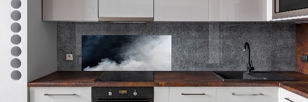 Pannello paraschizzi cucina in vetro color fumo bianco