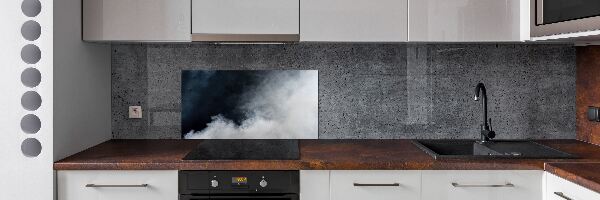 Pannello paraschizzi cucina in vetro color fumo bianco