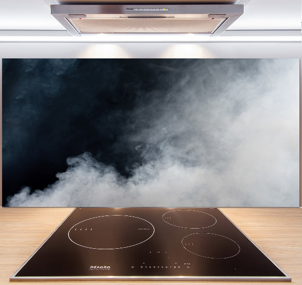 Pannello paraschizzi cucina in vetro color fumo bianco