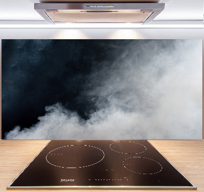 Pannello paraschizzi cucina in vetro color fumo bianco